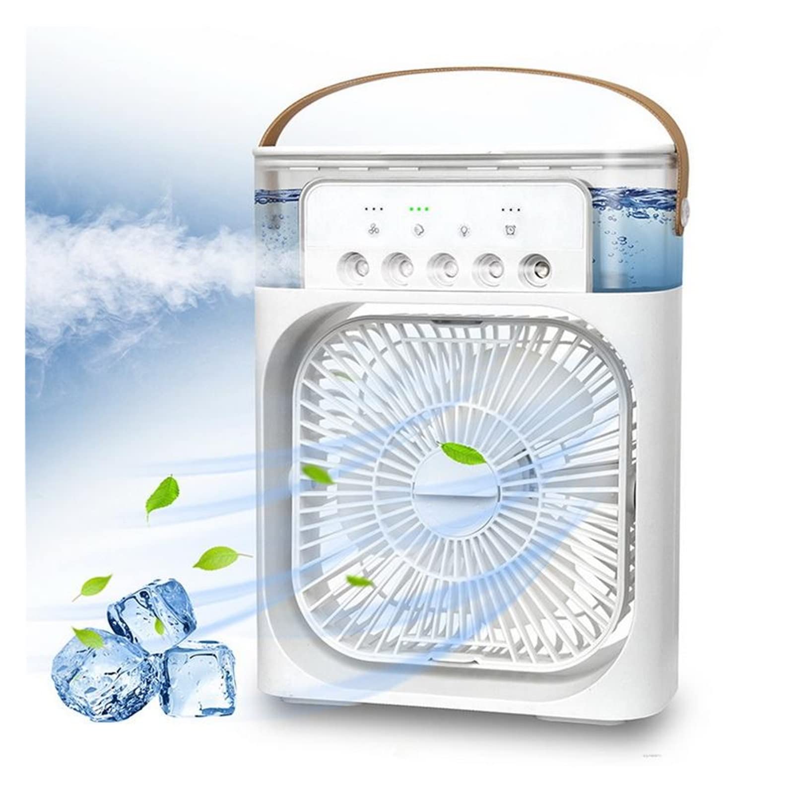 Przenośny klimatyzator chłodnica powietrza chłodzenie wodą wentylator w sprayu USB do nawilżania pulpitu Mini chłodzący bezprzewodowy DłUgotrwałY ChłóD(Green)