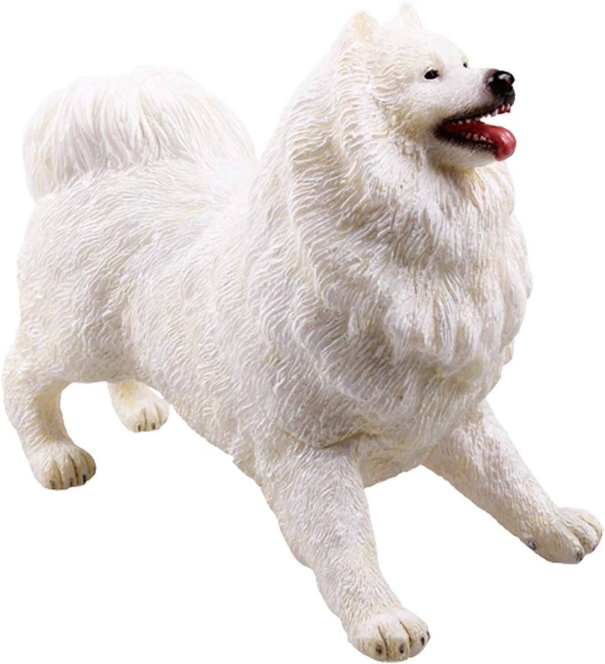 Amazon Recur ペット犬愛好家のためのサモエドフィギュアグッズ リアルな子犬モデル手描きのsiサモエド犬の置物の彫刻 装飾的な家の装飾 コレクターのための理想的なギフトグッズ子供のおもちゃ ロボット 子ども向けフィギュア おもちゃ