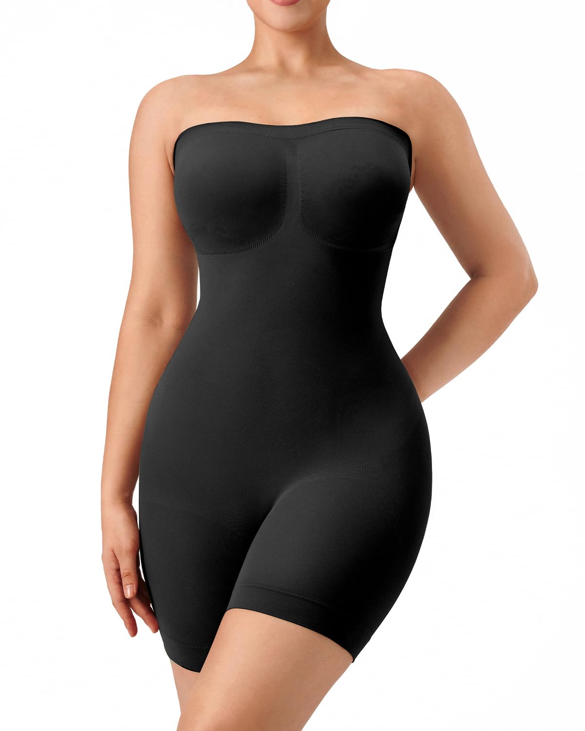 Shapewear senza spalline da donna con controllo della pancia, body scolpito senza cuciture per allenamenti e uso quotidiano comodo