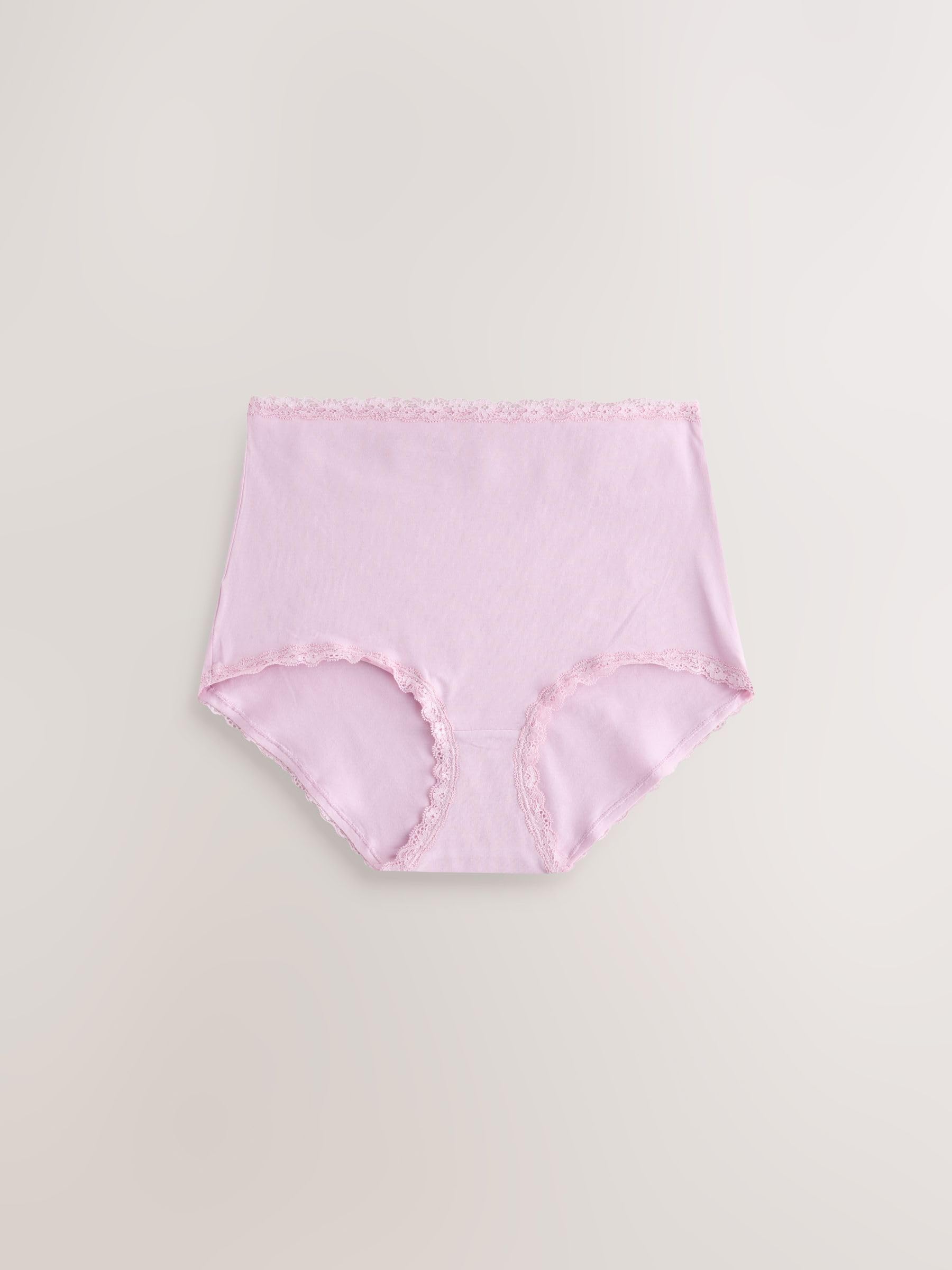 NEXT Mujeres Pack de 10 Braguitas Altas de algodón y Encaje