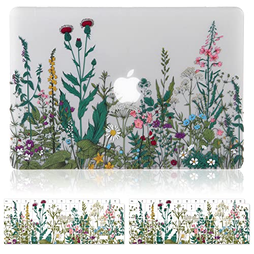 Image of MacBook Air 13 inch Case(A1932, 2018-2019 Release), 3D Effect Matte Clear See Through Hard Case Cover Only Compatible MacBook Air 13.3 inch with Retina Display Touch ID - Garden Flowers