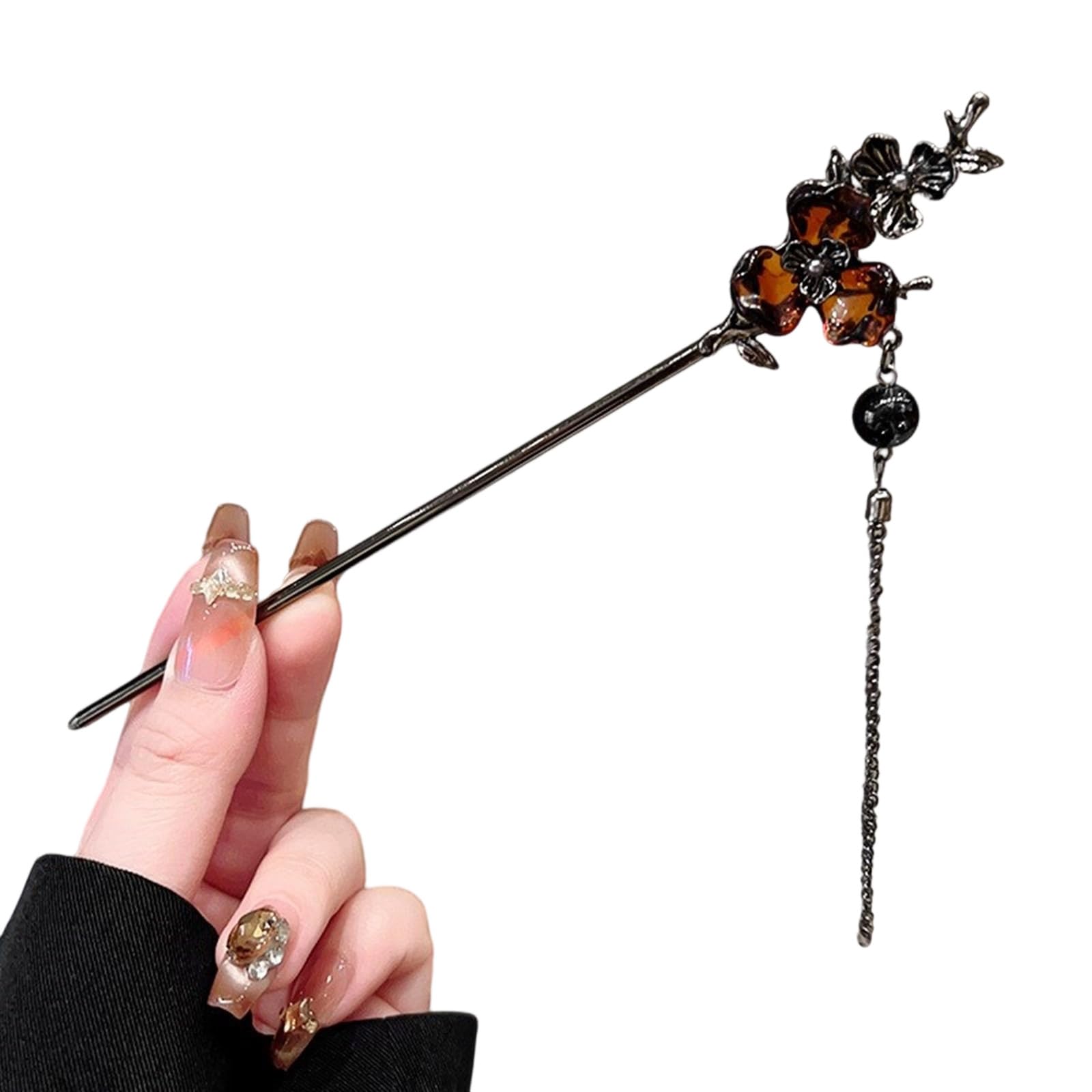YUXITA Retros s Chinese Styles Metals Hairpin With Tassels Elegant Retros Hair Clip For Women Chopstick Shape Hair Accessory
