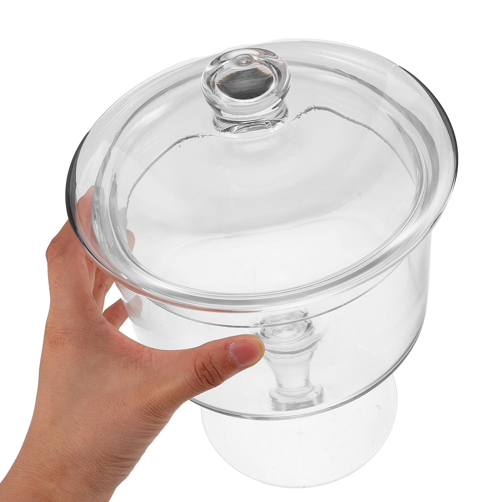 Présentoir à Gâteau en Verre avec Cloche Transparente