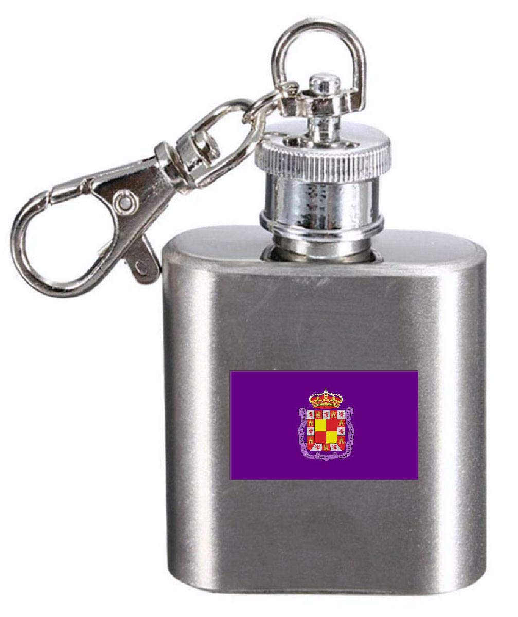 Porte-clés flasque gravé Espagne Jaen fiole de poche pour homme et femme