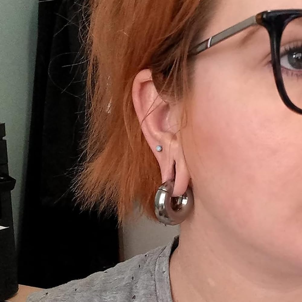 Vankula Pesi per lobi Peso Lobo Orecchie ear dilatatori weights in Acciaio inossidabile Cerchio pesante piercing espansori Gioielli Uomo Donna 6mm 8mm Nero Argento Oro
