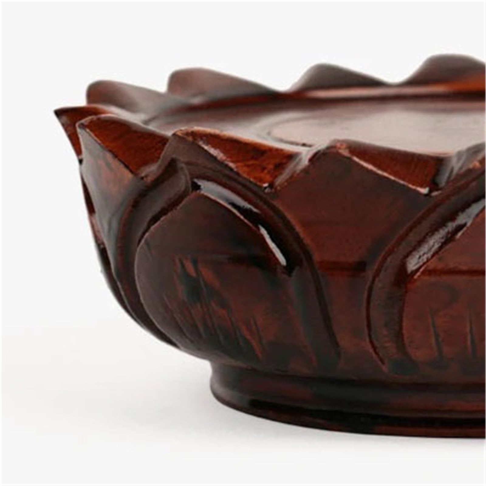 Soporte de pedestal Escultura en relieve de madera, adorno bonsái, soporte base loto for jarrones, juegos té, manualidades Aplicación en interiores(XXL)