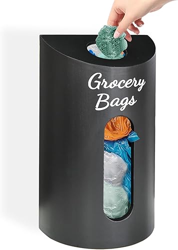 Soporte para bolsas de plástico montado en la pared, soporte de madera para bolsa de comestibles, dispensador de bolsas de plástico de granja debajo