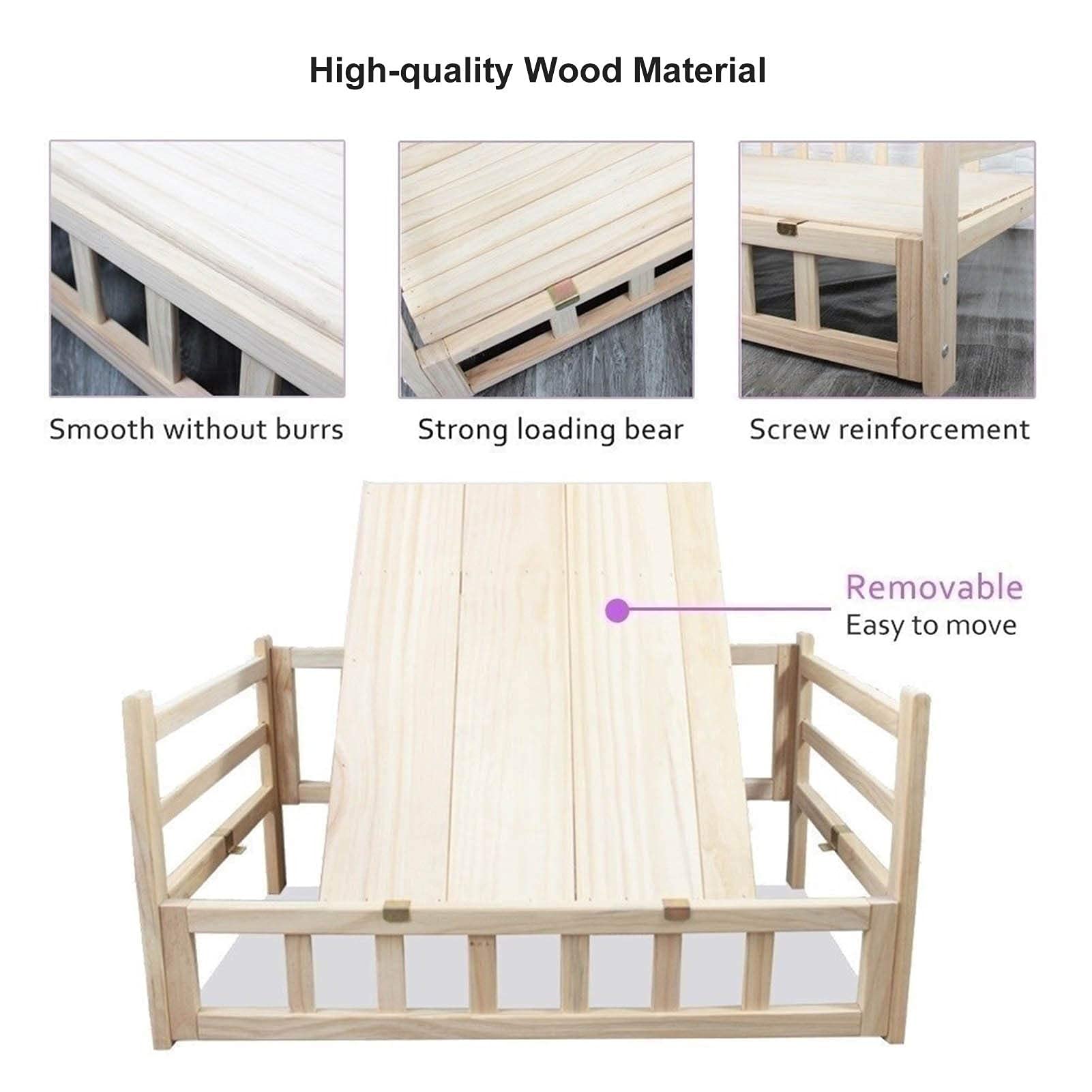 Amazon.co.jp: ソフトマット付き木製犬用ベッド、冬のペット用ベビー