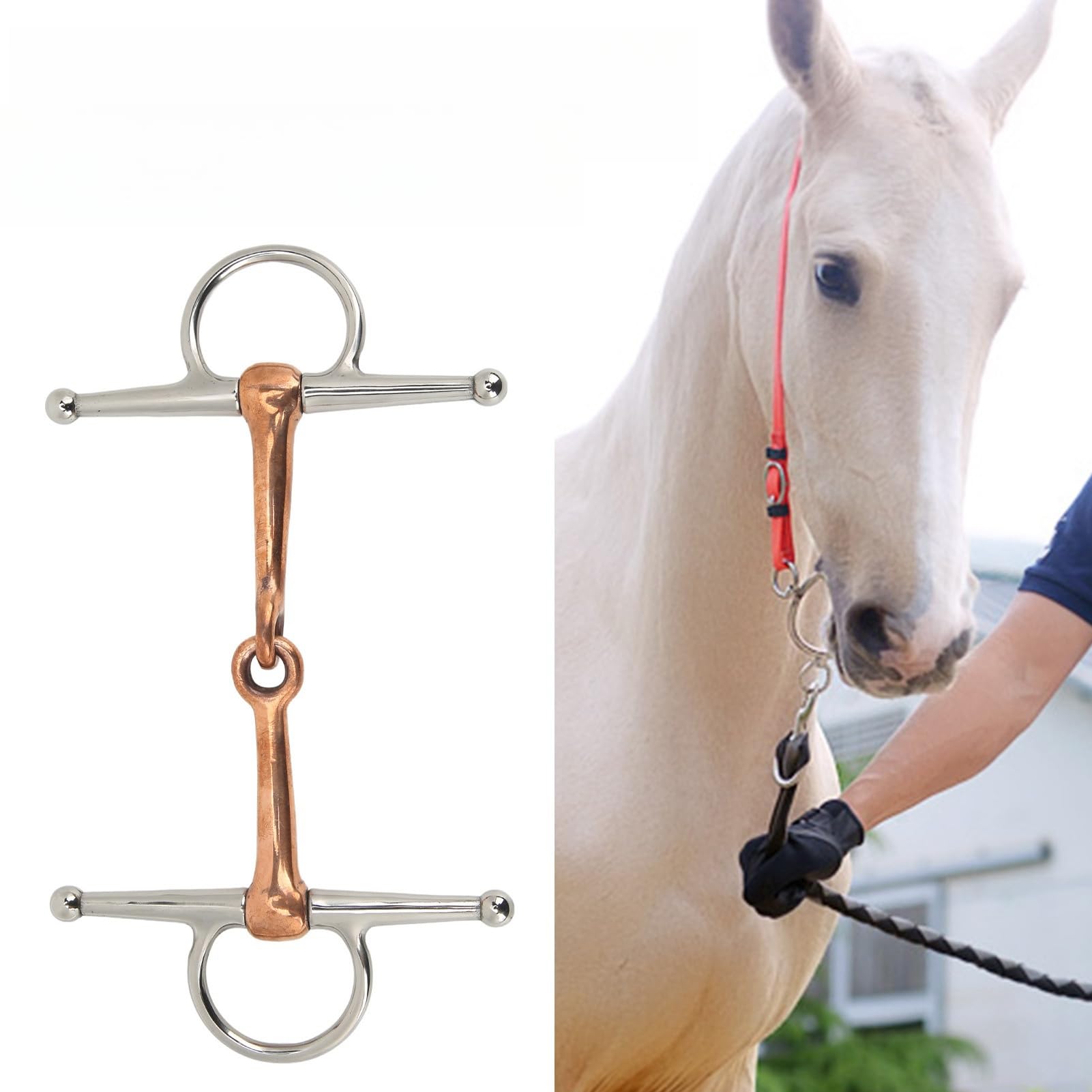 Topyond Filetto con Anello per Guancia Completo in Acciaio Inossidabile 125 Mm Accessori Essenziali per Cavalli da Esterno per Equitazione E Addestramento Attrezzatura per Briglia per Cavalli Western