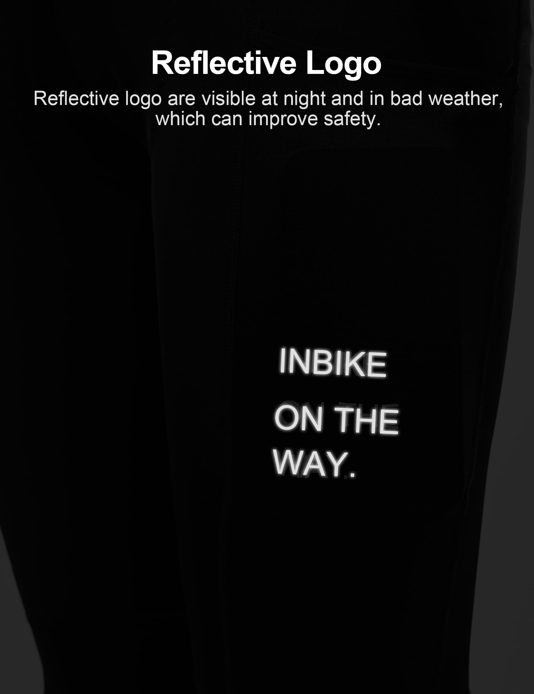 INBIKE Culote Largo Ciclismo Hombre Pantalones Largos Negro Bicicleta Transpirable Cómodo Bolsillos