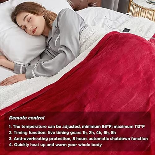 image for BOMOVA Heated Electric Blanket King Size, Heating Blanket with Dual Co