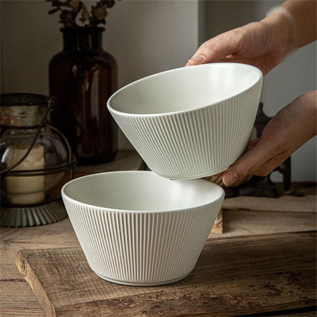 6.5 Inch Embossed Ceramic Salad Bowl Household Soup Pulled Flour