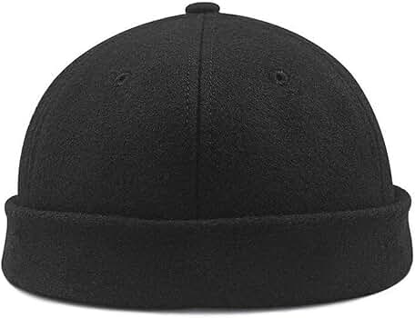 Wool Brimless Cap Winter Warm Skullcap Rolled Cuff No Visor