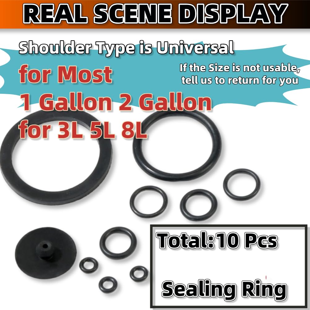 Sprayer Seal Rings 10PCS，O Rings for Sprayers Pump Sprayer Parts Garden Sprayer Parts for Most 1 Gallon 2 Gallon image 4