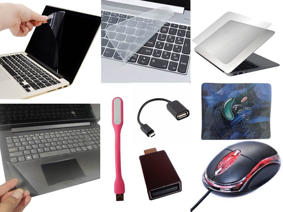 Anjo 9 in 1 Combo of 15.6 inch Laptop Screen Protector, Keyguard, Laptop Lid and Trackpad Area Lamination, USB LED Light, OTG Micro and Type C, Wired Mouse with Pad (Matte,Transparent) (B0BPT3DQ2H) Amazon Price History, Amazon Price Tracker