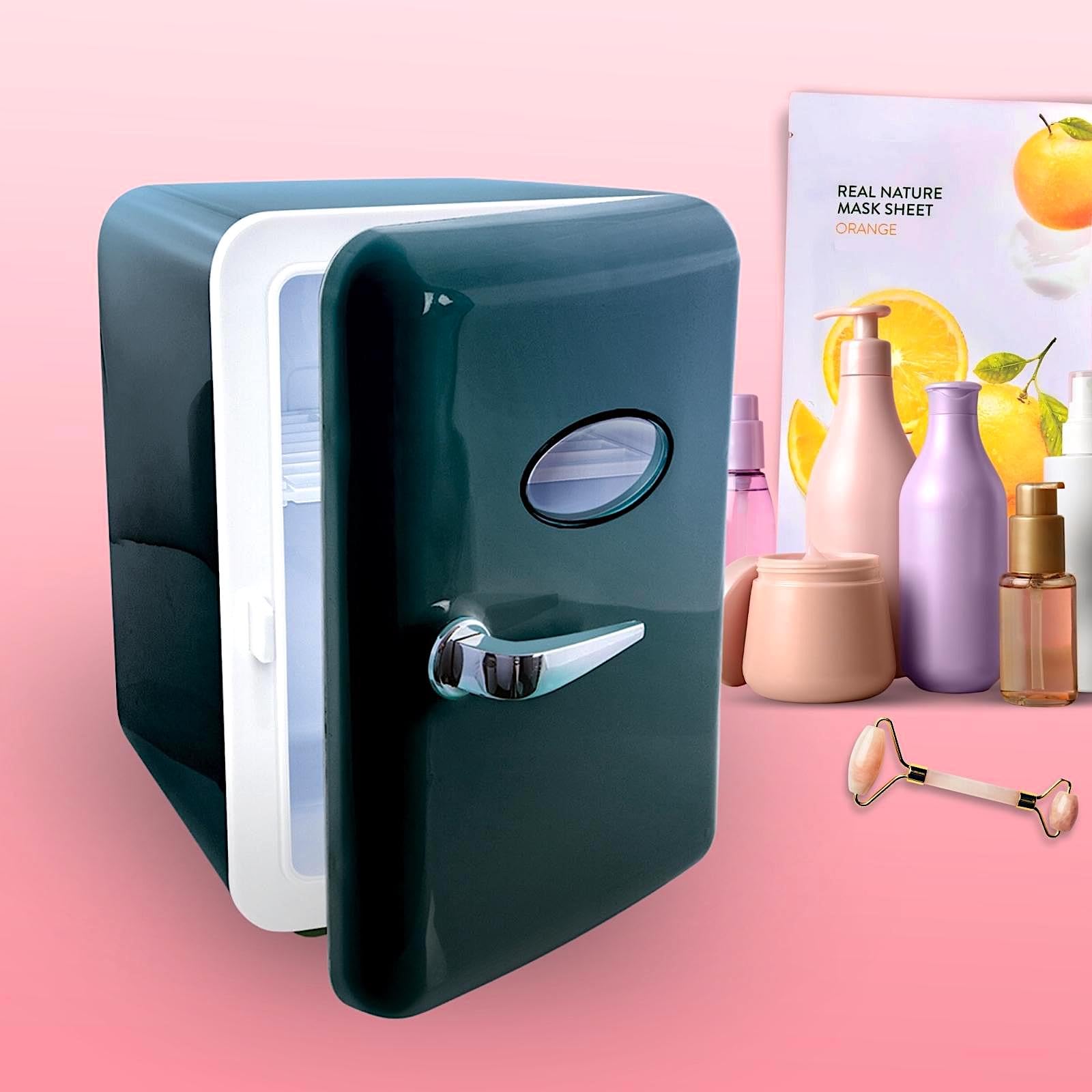 So Chill Black, 4L, cavo, utilizzare mini frigo, giocatori, studenti, viaggi a casa/auto/Hangouts + altro, alimentazione USB, adesivi inclusi, 6 lattine