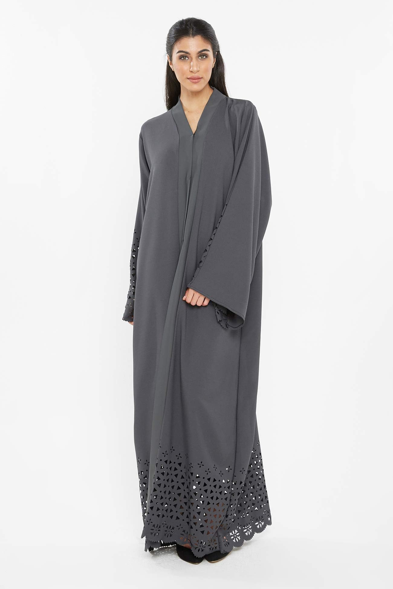 Nukhbaa Womens Abaya Made With Fine Fabric, Comes With Matching Hijab SQ212A Modern (pack of 5)