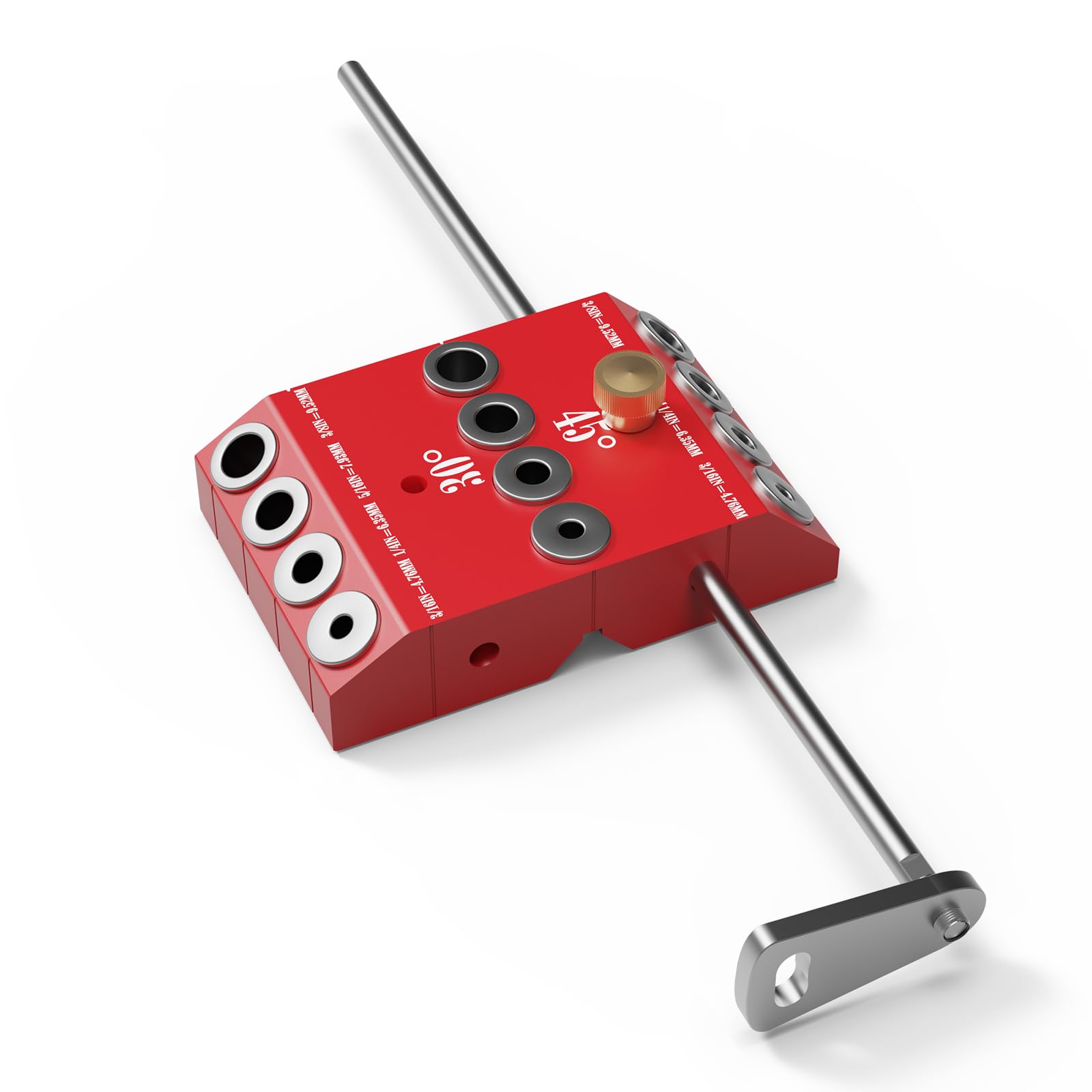 Angle Drill Guide Jig - 30/45/90 Degree Aluminum Drill Template With 4 Bits For Cable Railing & Deck Posts