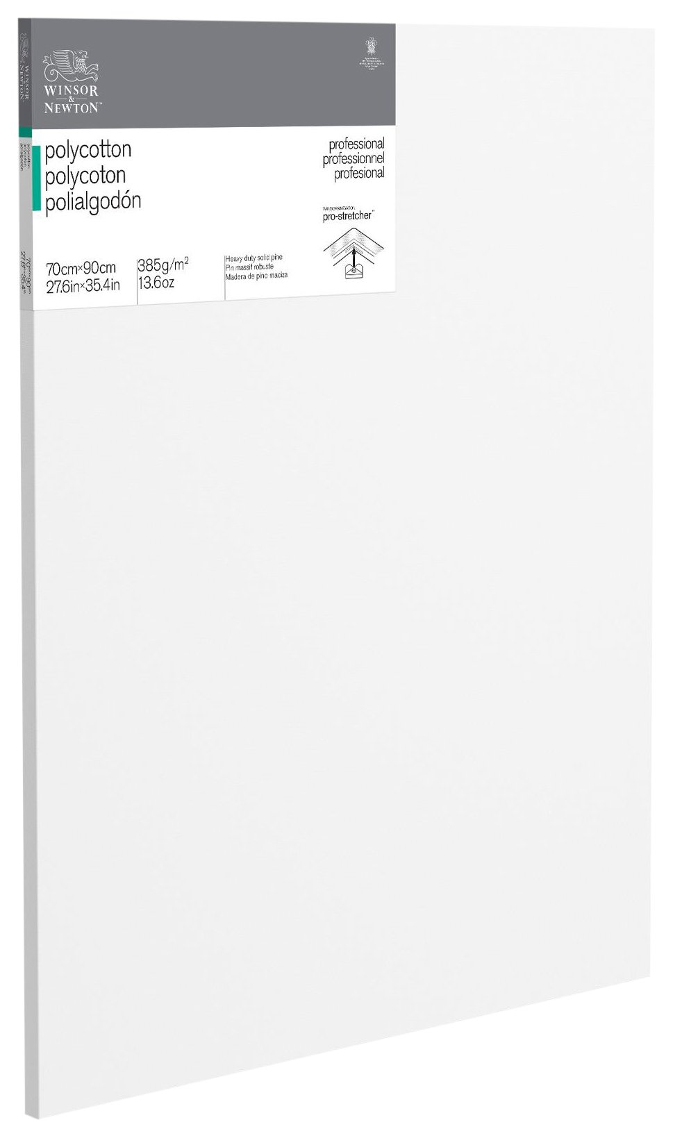 Winsor & Newton 6206039 Professional Keilrahmen aus Baumwollmischgewebe, 385 g/m², 3-fach grundiert, mittlere Körnung, ideal für die Ölfarben und Acrylfarben - 70x90cm