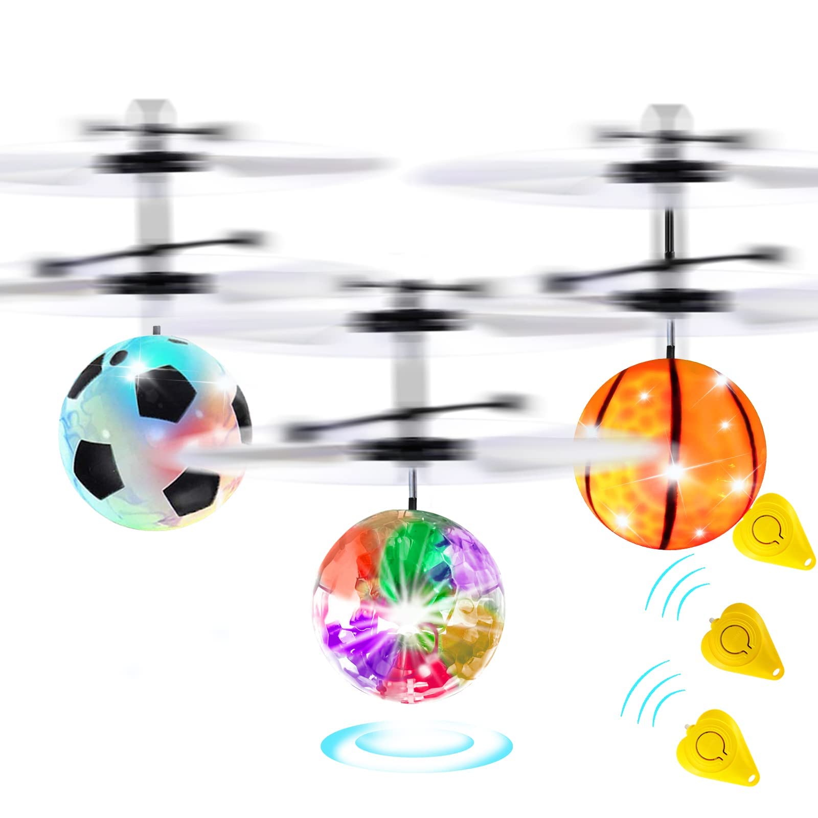 Photo 1 of Flying Ball Toys Infrared Induction RC Toys Mini Ball Drone Helicopter Light Up Flying Toys Indoor and Outdoor Games for Boys Girls Christmas Stocking Stuffers Ideal Gift?3Pcs?