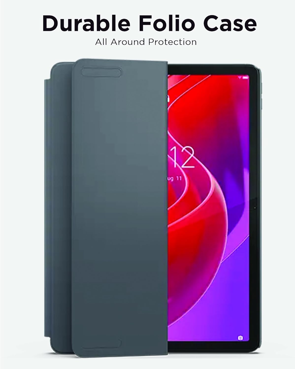 Lenovo Folio Case for Tab M11 - Tablet Protector with Built in Pen Holder, Security Band & Convertible Stand - Luna Grey