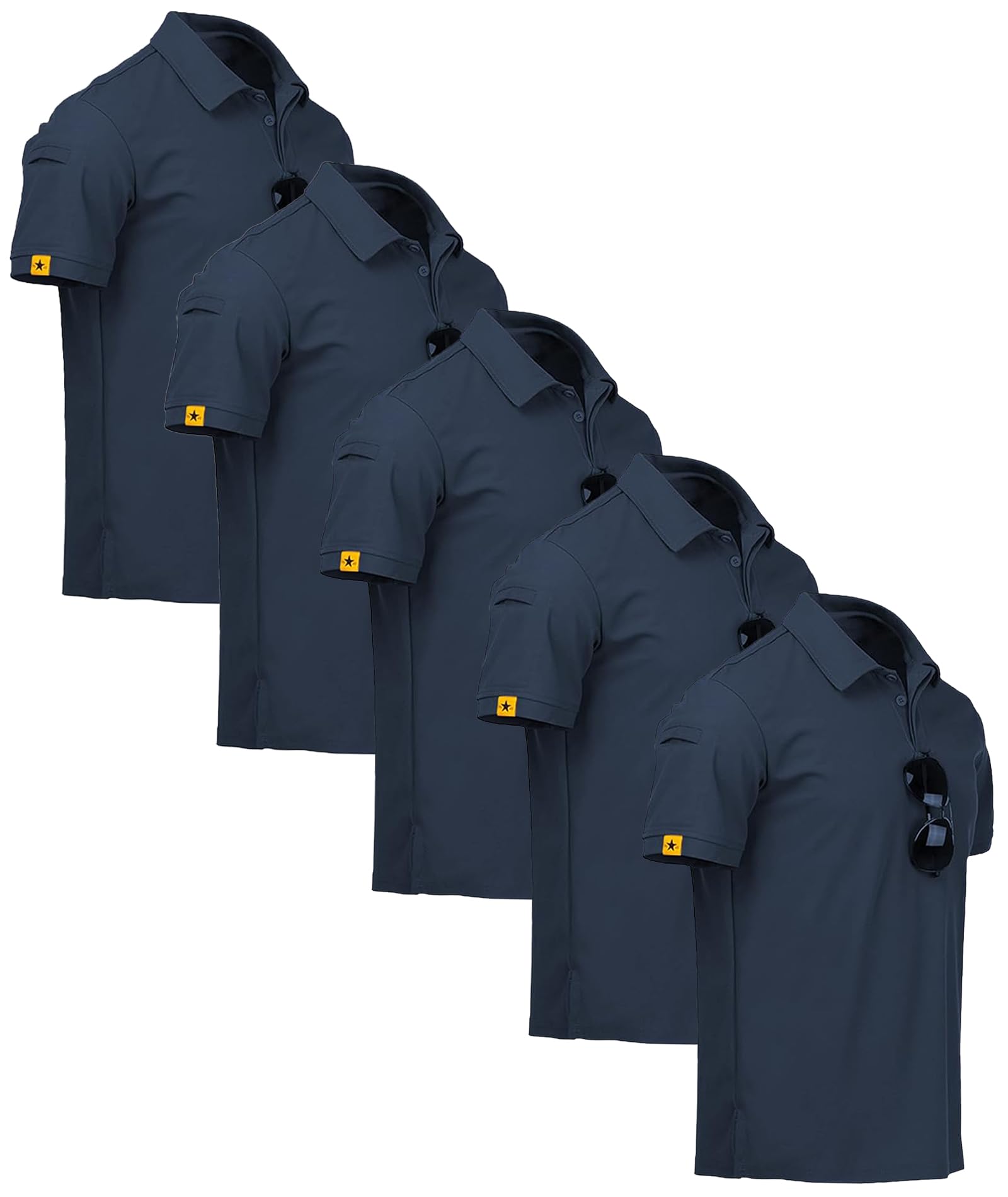 ZITY 5 Pack Mens Polo Shirt Short Sleeve Sports Golf Tennis T-Shirt Moisture-Wicking Summer Shirts