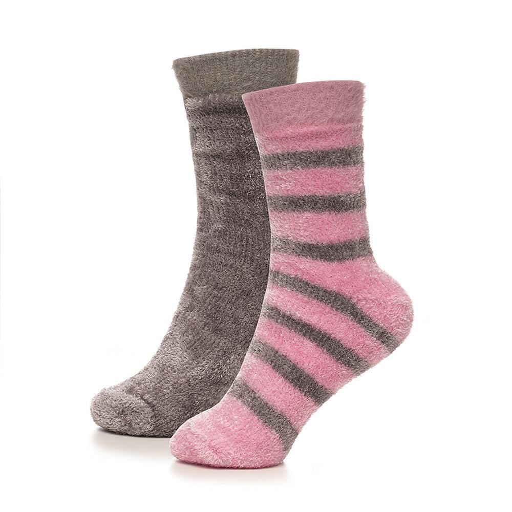A2z Women's Pack 2 Socks Pack Of 2 Chenille Striped Velvet Stylish - Socks Ls1274 2 4-8