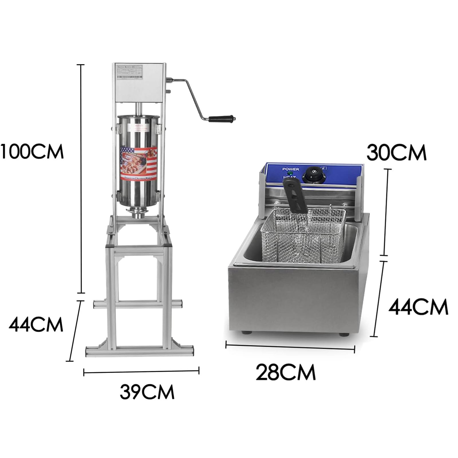 5Lドーナツチュロスマシンメーカー、業務用チュロスマシン、4種類の揚げ生地スティック型があり株式会社S＆L高速と低速の2レベルの持ち上げ速度があり Amazon｜5Lドーナツチュロスマシンメーカー、業務用チュロスマシン、4