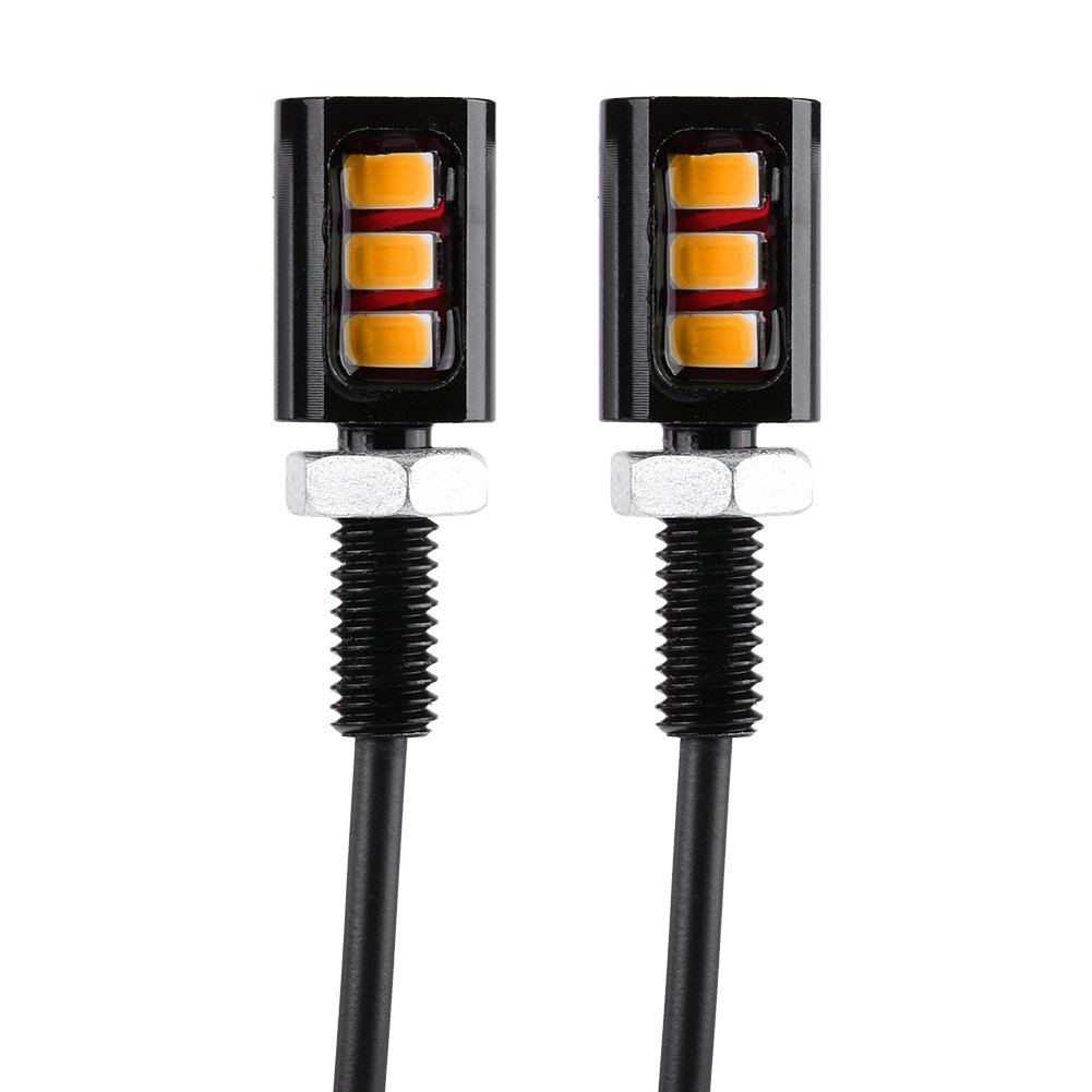 Luci Targa LED 12V - 2 Pezzi Impermeabili Per Auto, Moto, Camion (Giallo)