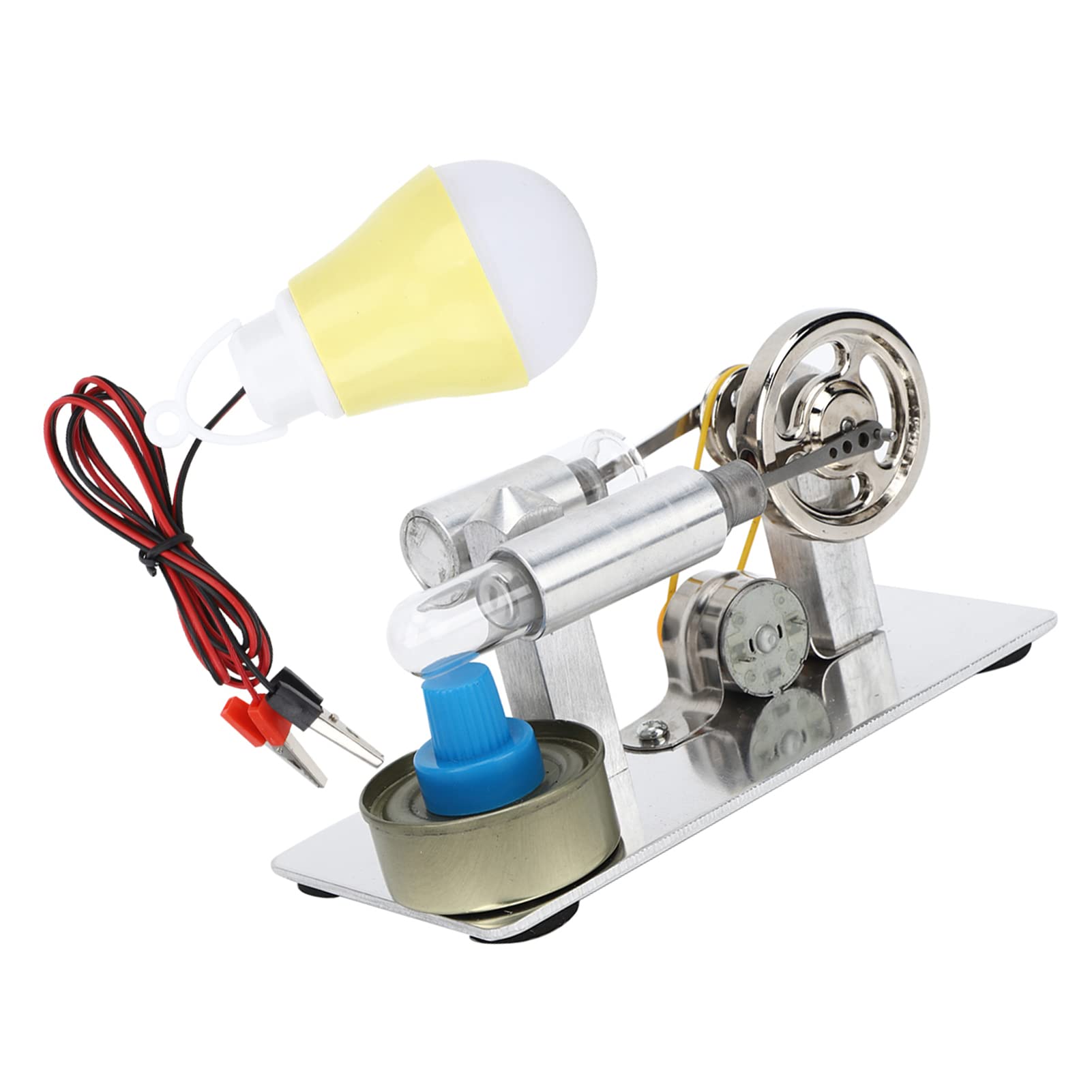 Machine à Vapeur Mini Modèle pour Projets Éducatifs Scientifiques Enfants – Cadre CNC Acier Inoxydable brossé – Jouet Physique Artisanal