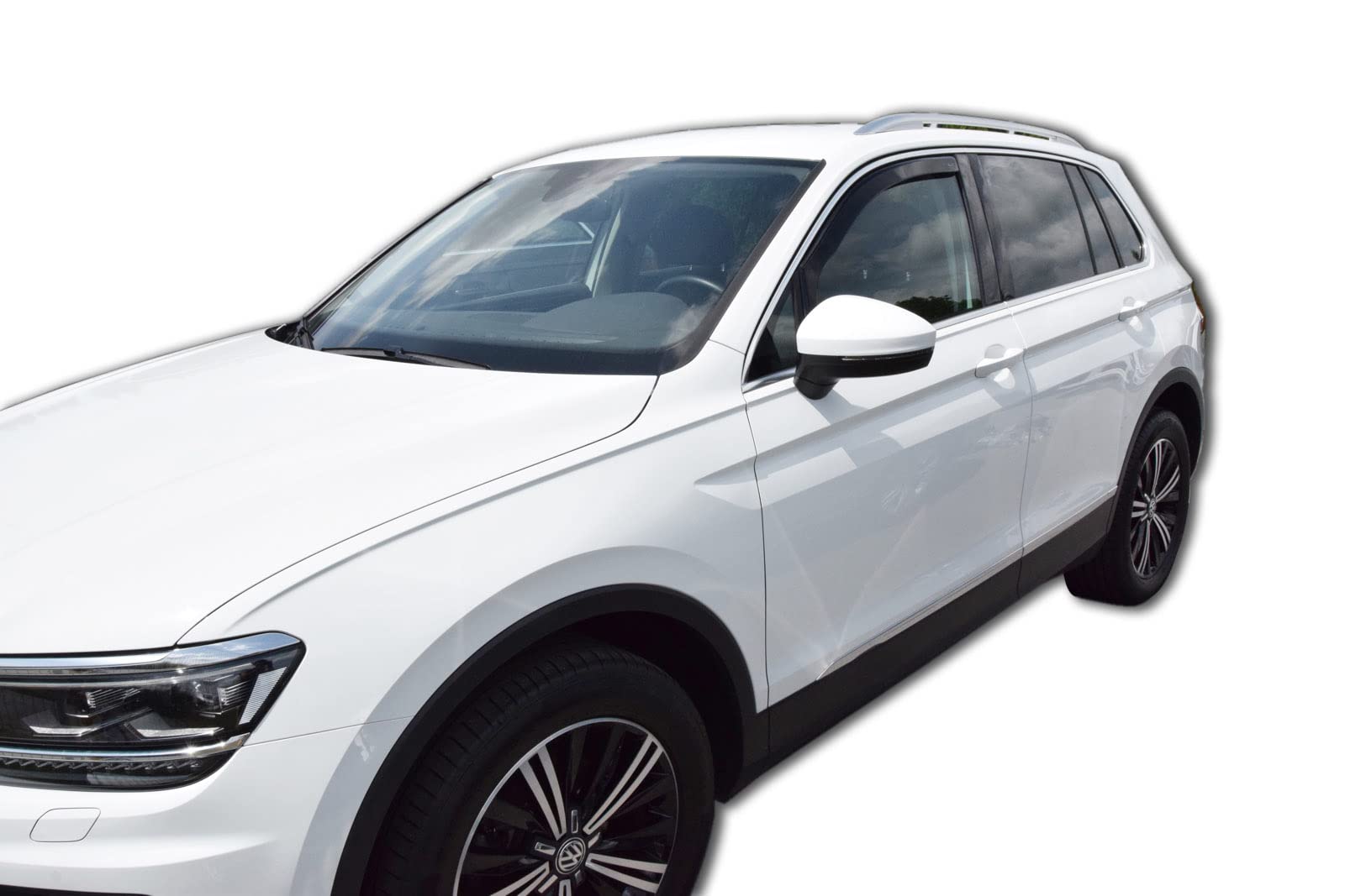 J&J AUTOMOTIVE Windabweiser passend für Volkswagen Tiguan 2 2016-2024 2tlg, Heko Regenabweiser Vorne Getönt Dunkel Passform