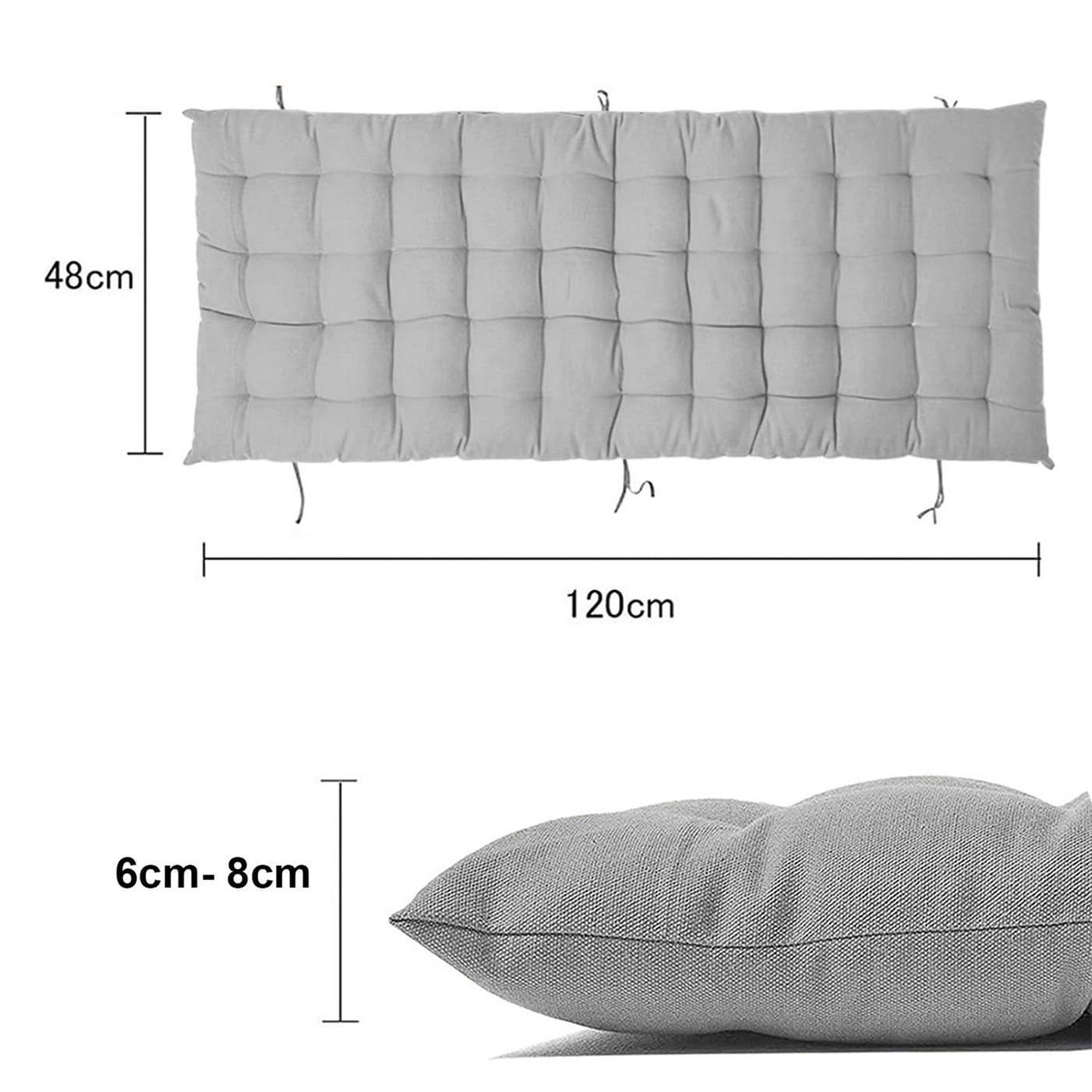 Panchina da giardino spessa viola per 2/3 posti, 160 x 50 cm, 8 cm, imbottitura in cotone per patio esterno, altalena, casa, comoda e lunga per il massimo relax