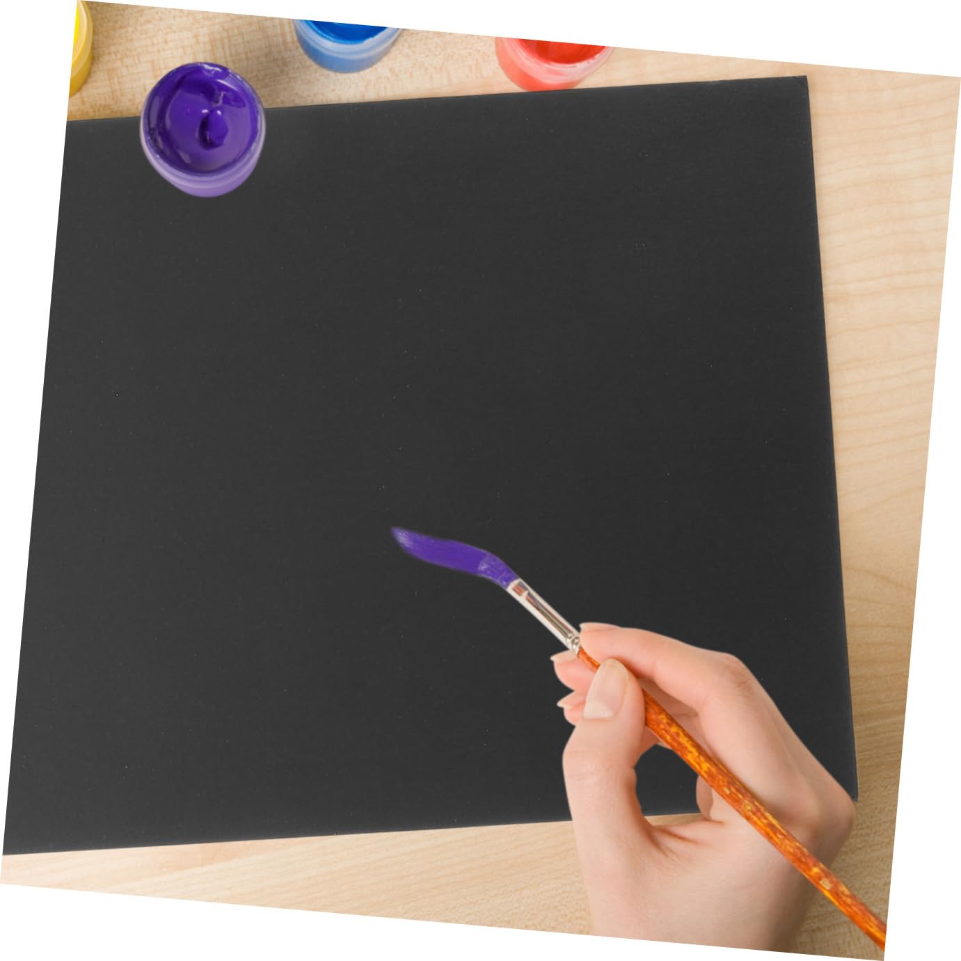 Karton für Kinder A4 50 Blatt Schwarzes Papier zum Zeichnen