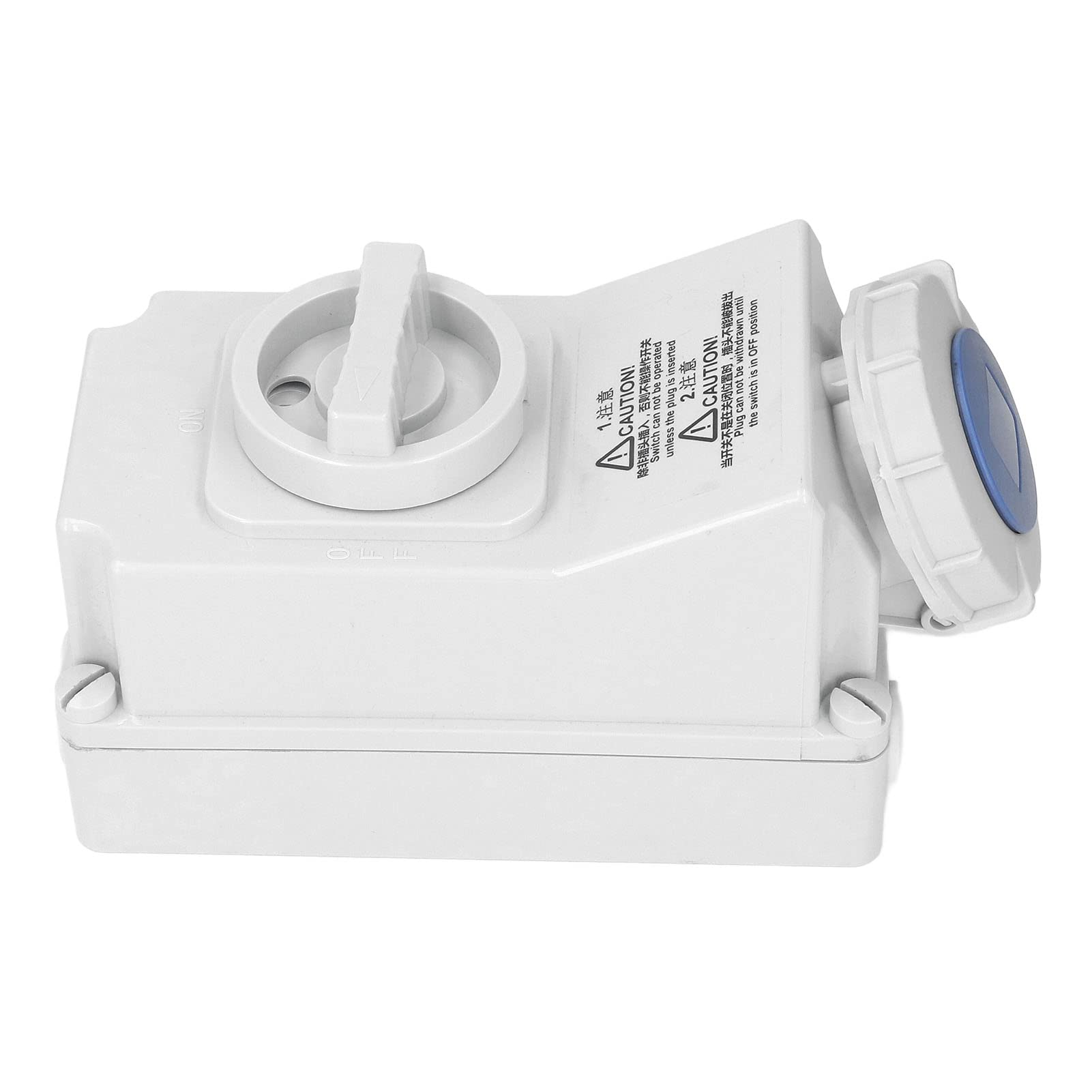 lyrlody Enchufe Exterior Impermeable 32A 3 Pin IP67, Enchufe Industrial con Interbloqueo, 220-250V CA, para Uso Exterior con Material PC