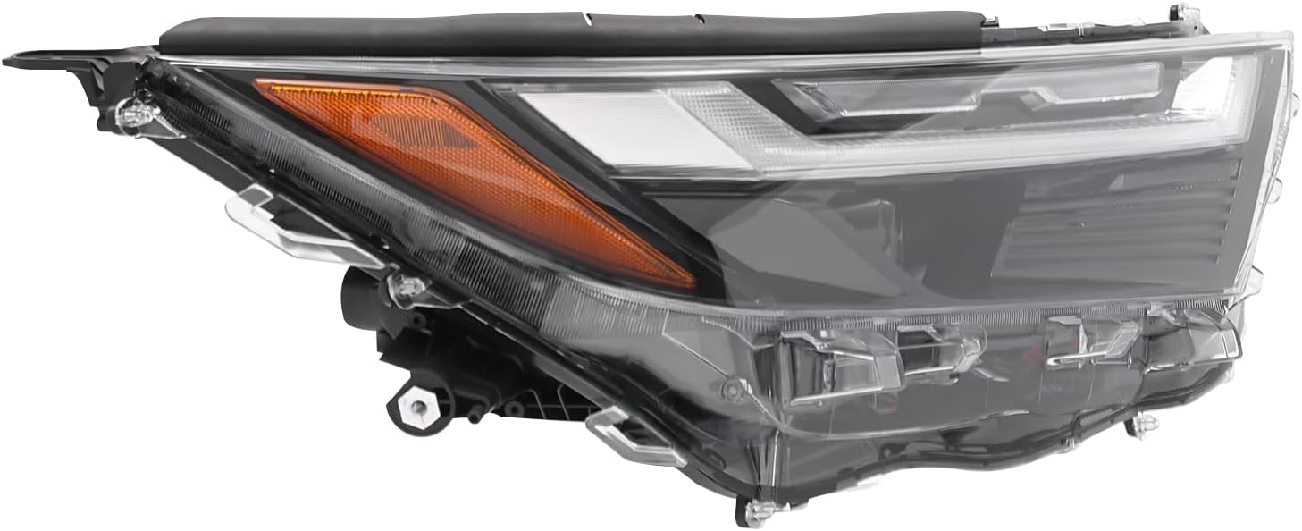 LED Headlight Assembly for 2022 2023 Toyota RAV4 XLE, Right Set with Daytime Running Lights DRL, Black Housing - Replaces OEM811100R360(Right Passenger Side)