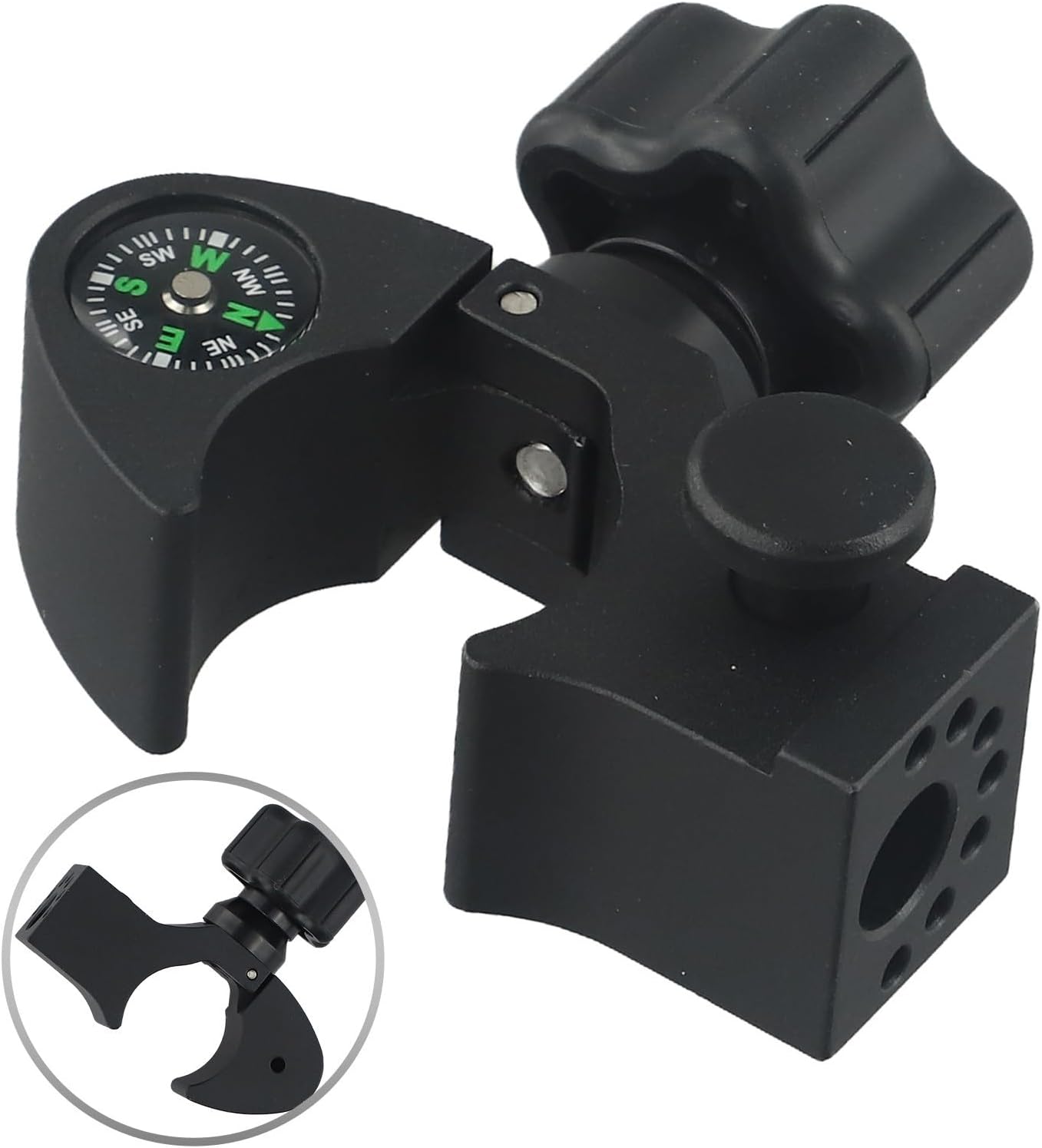 Aluminum Alloy Data Collector Holder Quick Release Clamp Range Pole Surveying Equipment Anti-Extrusion Claw Bracket Field Accessory Black