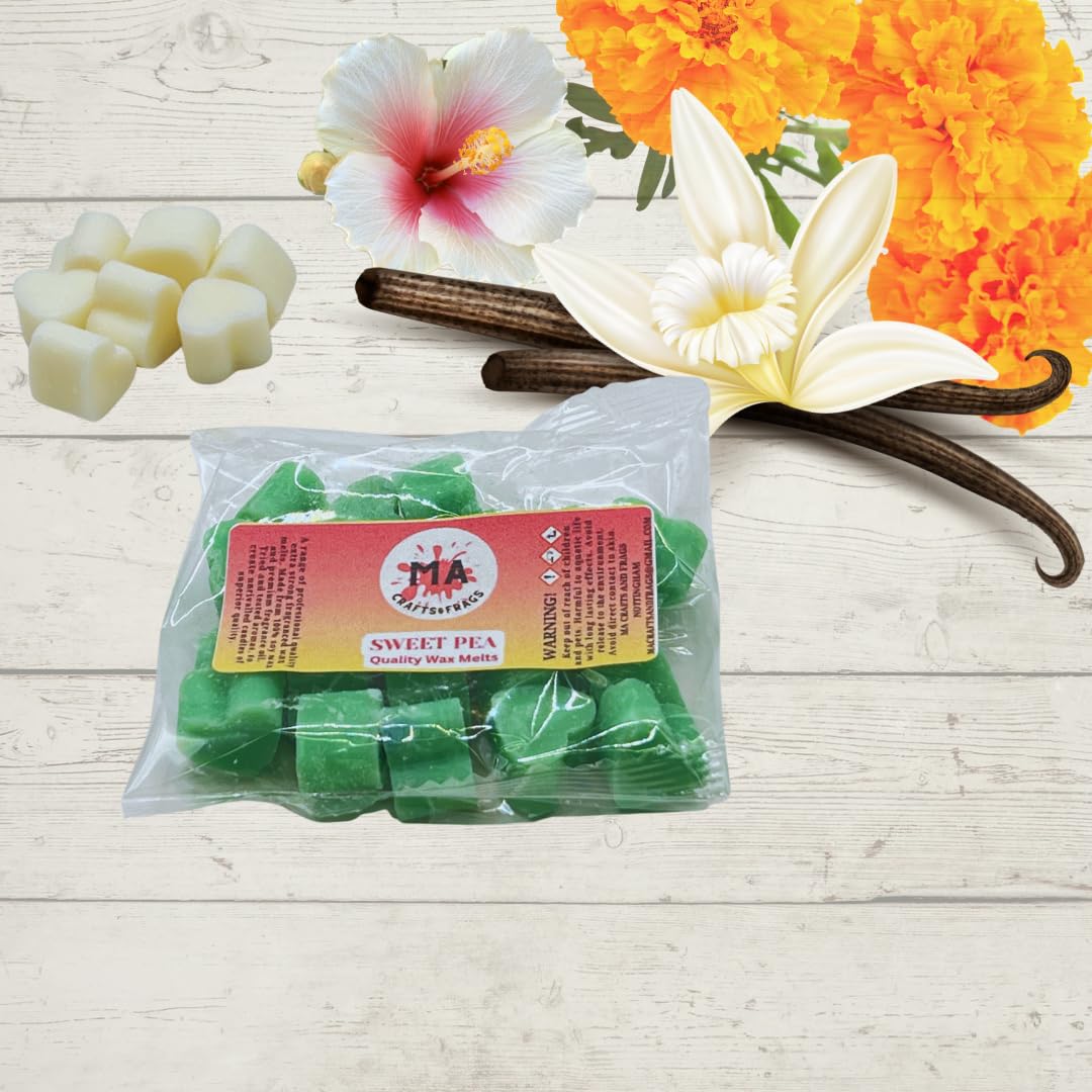 20 x Highly Scented Wax Melts Mini Hearts Handmade, Cruelty Free, Vegan Many fragrances (SweatPea)