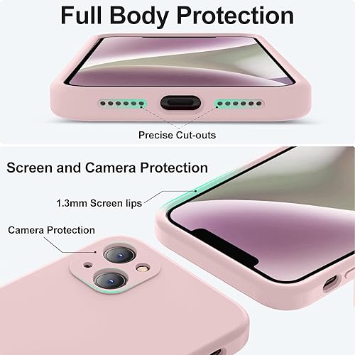 Miniatura 10 de Vooii Compatible con iPhone 14, silicona líquida mejorada con protección de cámara de cubierta completa, forro de microfibra antiarañazos suave,