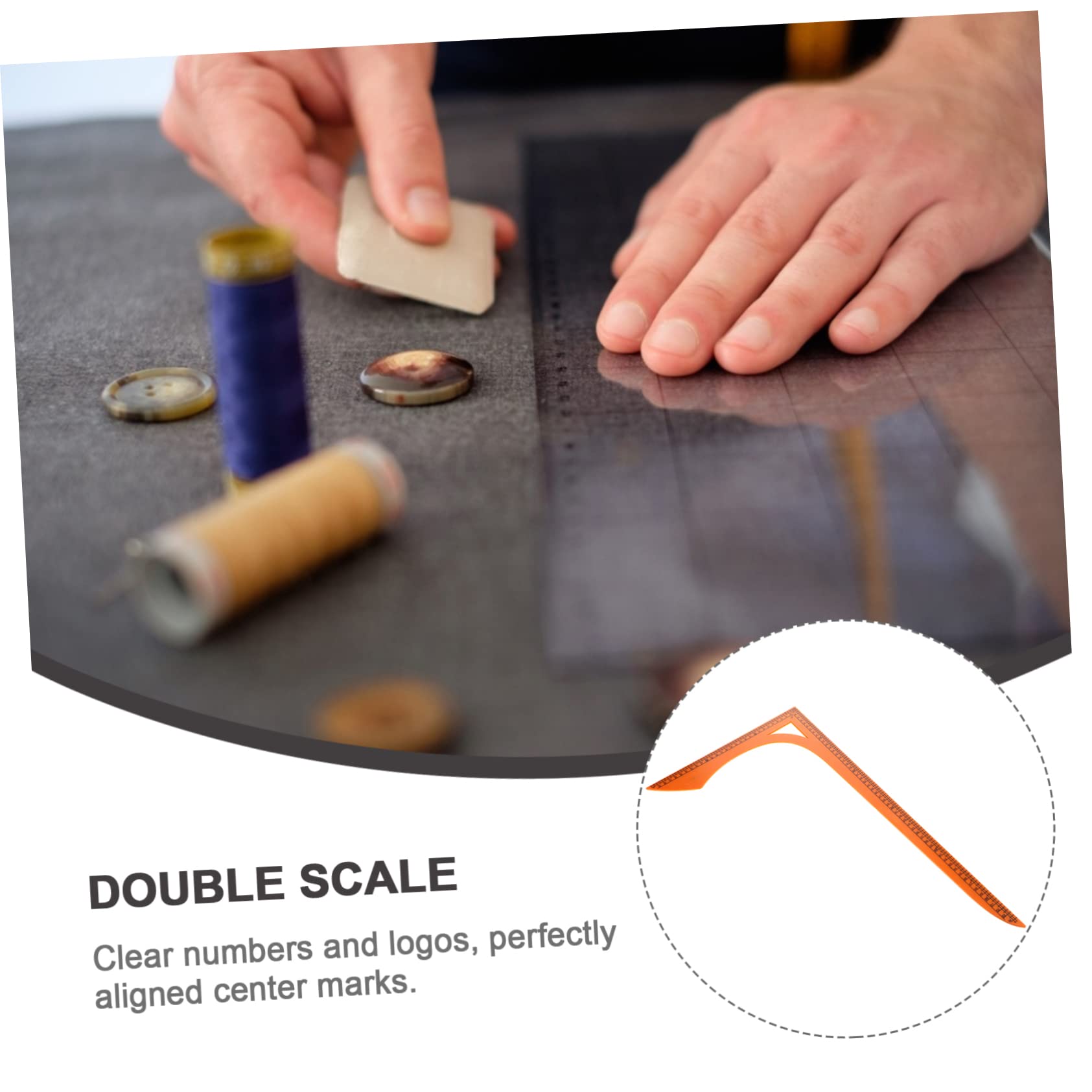 SOIMISS Regla de Costura L Doble Escala para Patchwork Ropa, Plástico Ligero Transparente, Herramienta de Corte para Sastrería, Principiantes y Profesionales, Uso en Confección y Diseño Textil