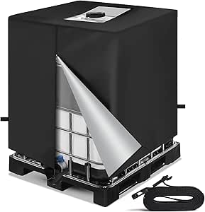 Bâche Réservoir D'eau IBC 1000 L Couverture Container Citerne Eau Pluie Avec Fermeture Eclair Coupe Vent Anti Uv 420d Resistant A Dechirure 99110537