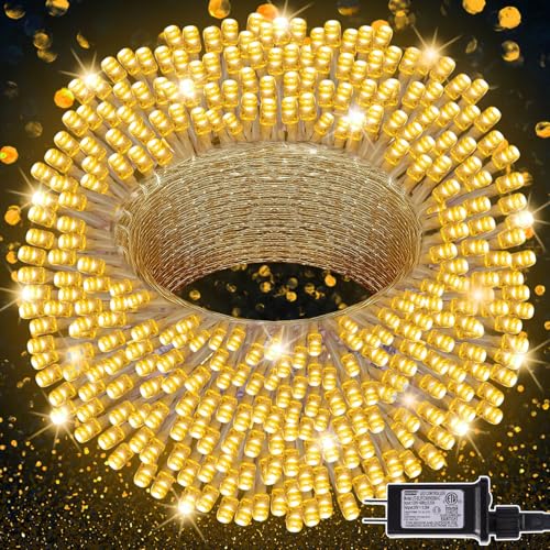LJLNION 300 LED String Lights Outdoor Indoor, Extra Long 98.5FT Christ