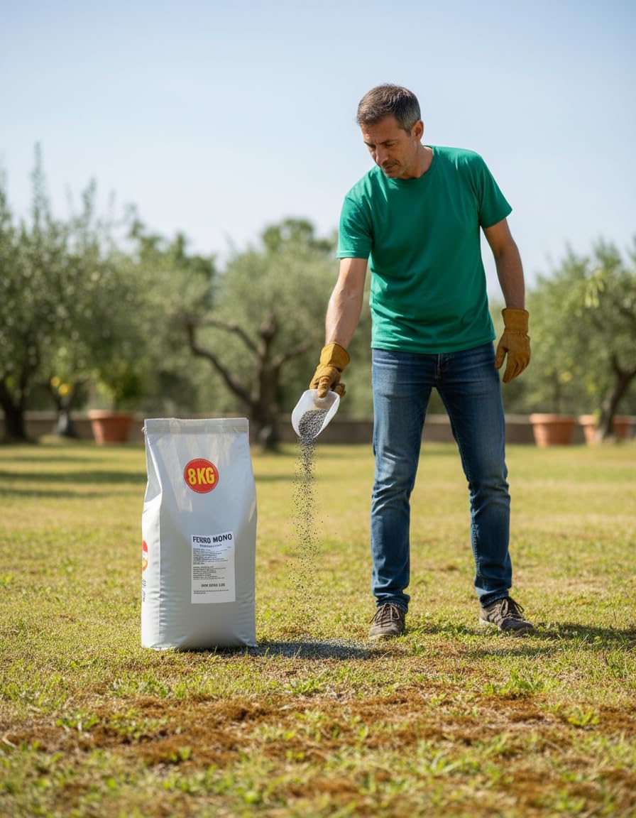 Solfato di Ferro monoidrato, Busta da 8 kg, Ideale per coltivazioni Bio