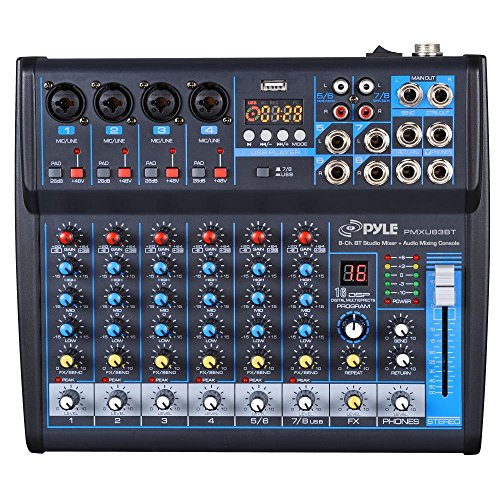 Professional Audio Mixer Sound Board Console Desk System Interface 8 Channel Digital USB