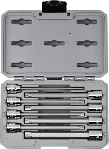 TEKTON 3/8 Inch Long Triple Square Bit Socket Set, 8-Piece (M4-M12) | SHB91318
