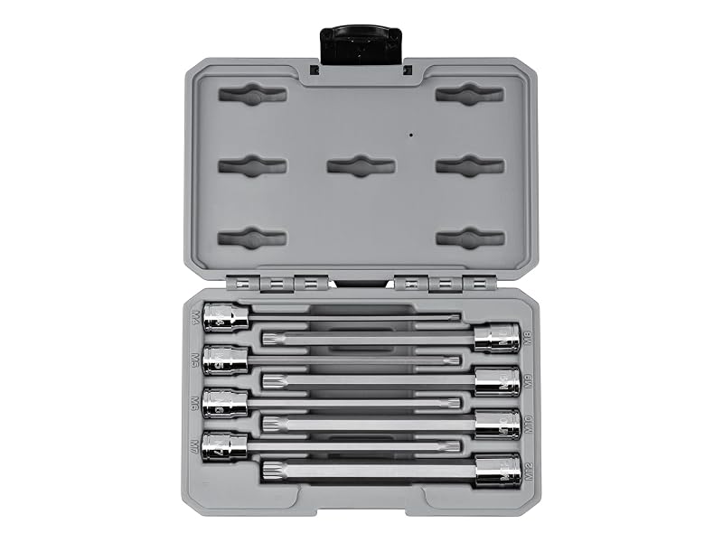 Jogo de soquetes com ponta XZN e encaixe de 9,5 mm TEKTON SHB91318 com estojo, 8 peças M4–M12