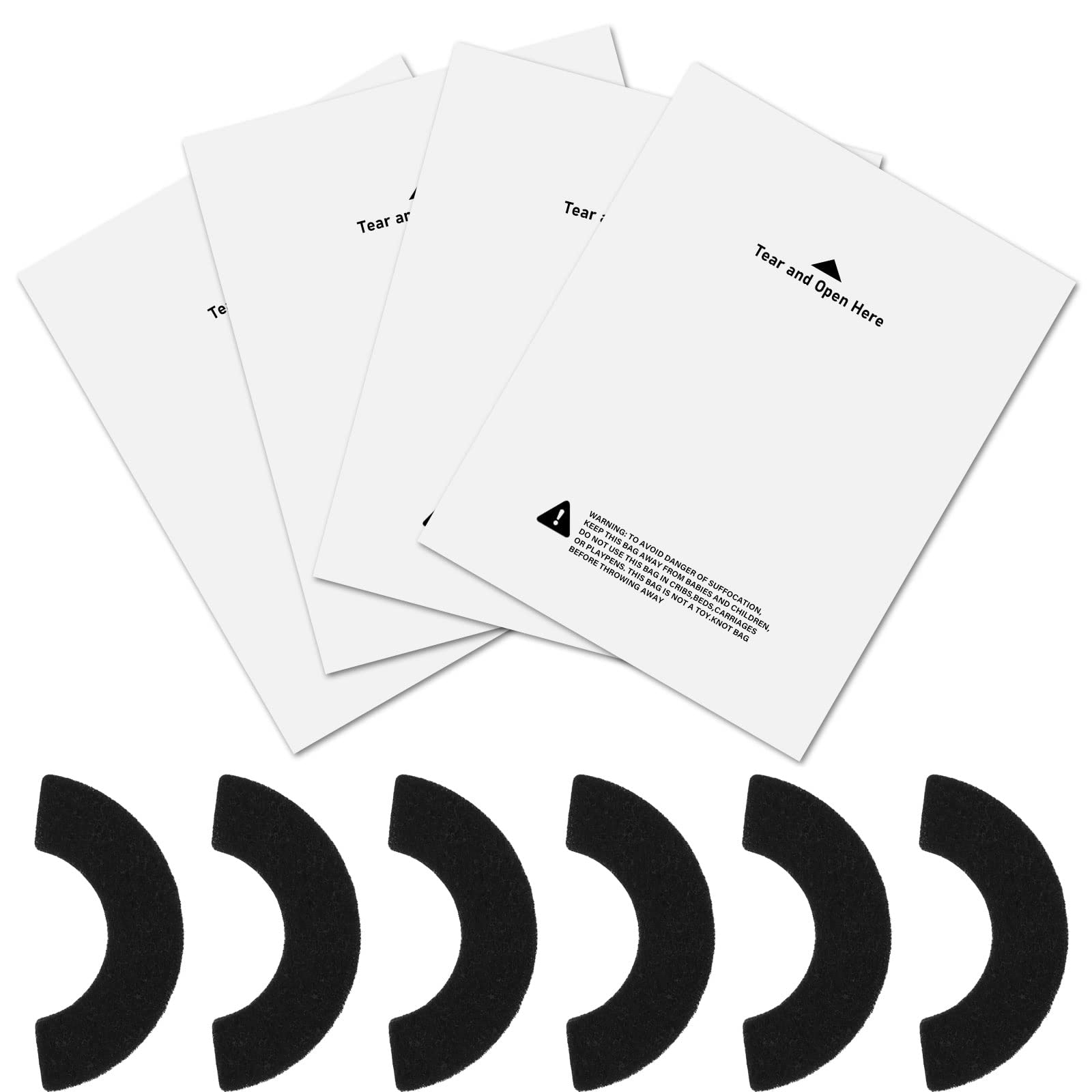 120 Count Waste Drawer Liners Bags Compatible with Litter Box Robot 4, 9-11 Gallons Litter Box Liners Plus 6 Pack Activated Carbon Filter