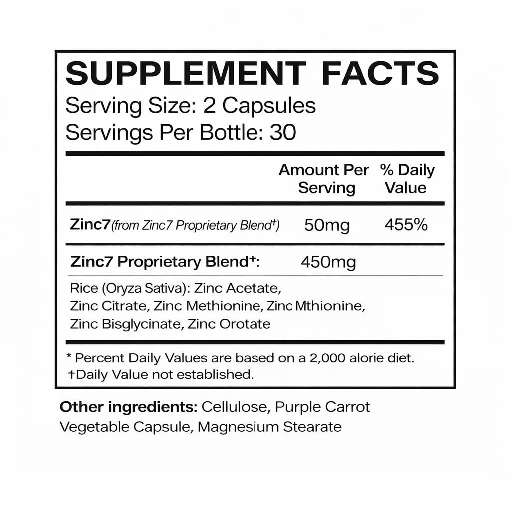 Zinc7: 7-in-1 Zinc Complex 50mg - Maximum Absorption for Immune Defense, Deep Sleep & All-Day Energy | Hormone Balance, Mental Focus & Metabolism Support | 60 Vegan Capsules — Amazon image 9