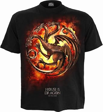 HBO - House Of The Dragon - Dragon Flames - Front Print T-Shirt Black