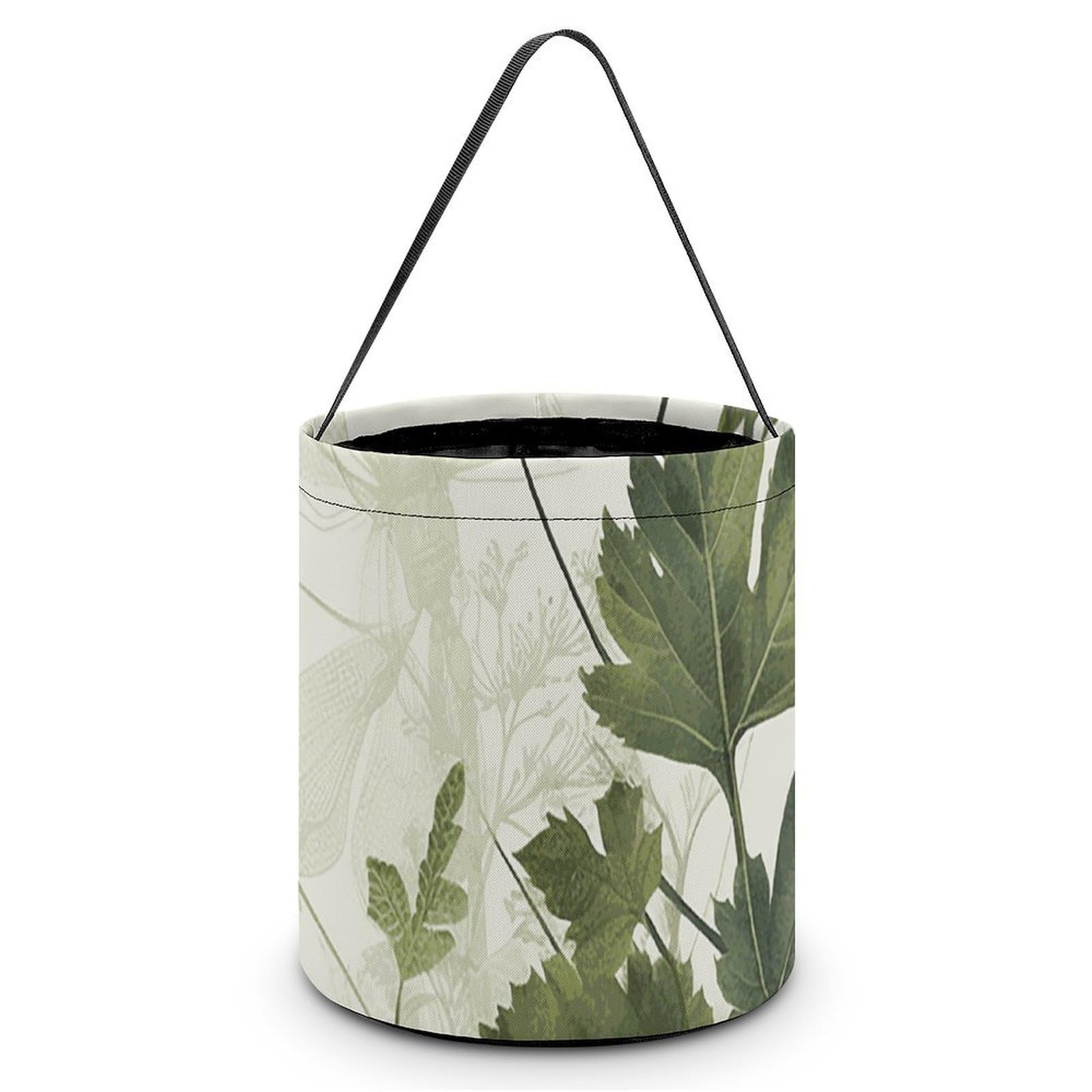 JTREHY Foliage And Herbs with Dragonflies Winged Candy Basket Hand-held Portable Candy Basket Collapsible Reusable Candys Bags Trick Or Treat Bags Party Festival Gift Bucket