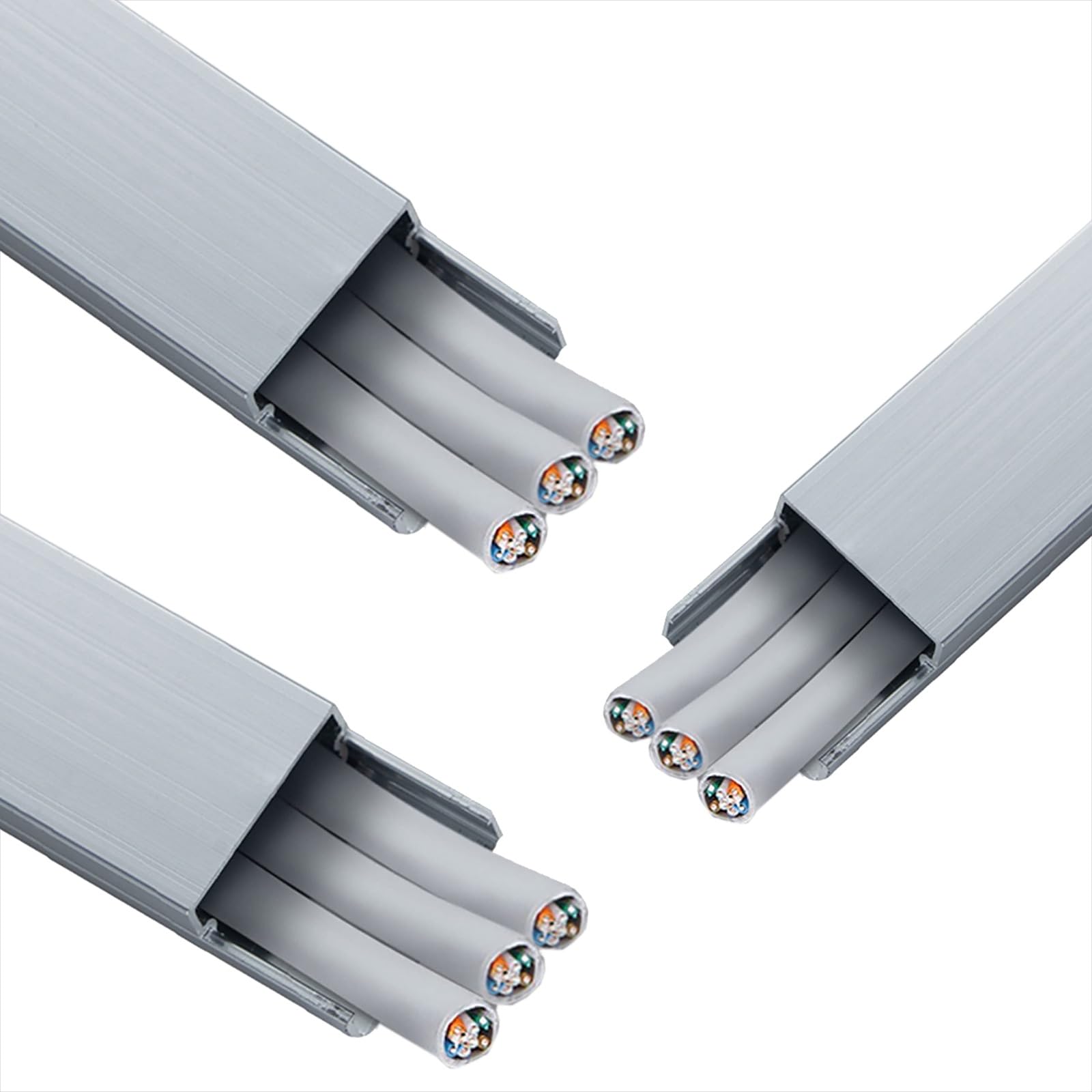 canaleta Cables Cubierta Autoadhesiva De Gestión De Cables De 3 Uds, Gestión De Cables De Canal Ancho, Cables Ocultar En El Suelo para(L 50cm x W 10cm x H 5cm)
